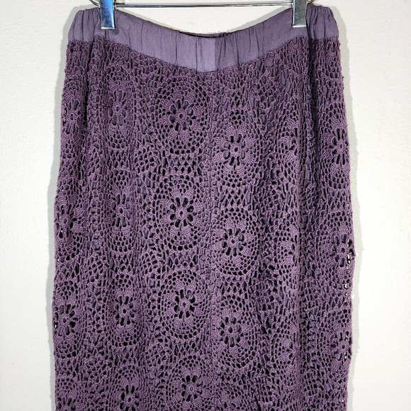 VTG JENNIFER KELLY Purple Crochet Pencil Skirt - Picture 5 of 11